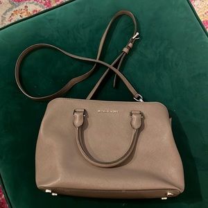 Michael Kors Medium Leather Satchel in Cinder